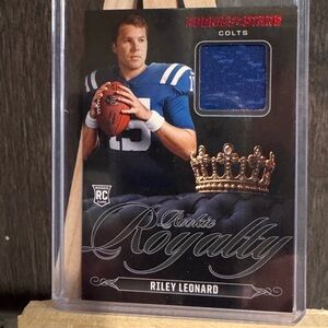 2025 Panini Rookies & Stars Rookie Royalty Riley Leonard RC Jersey Patch – Colts